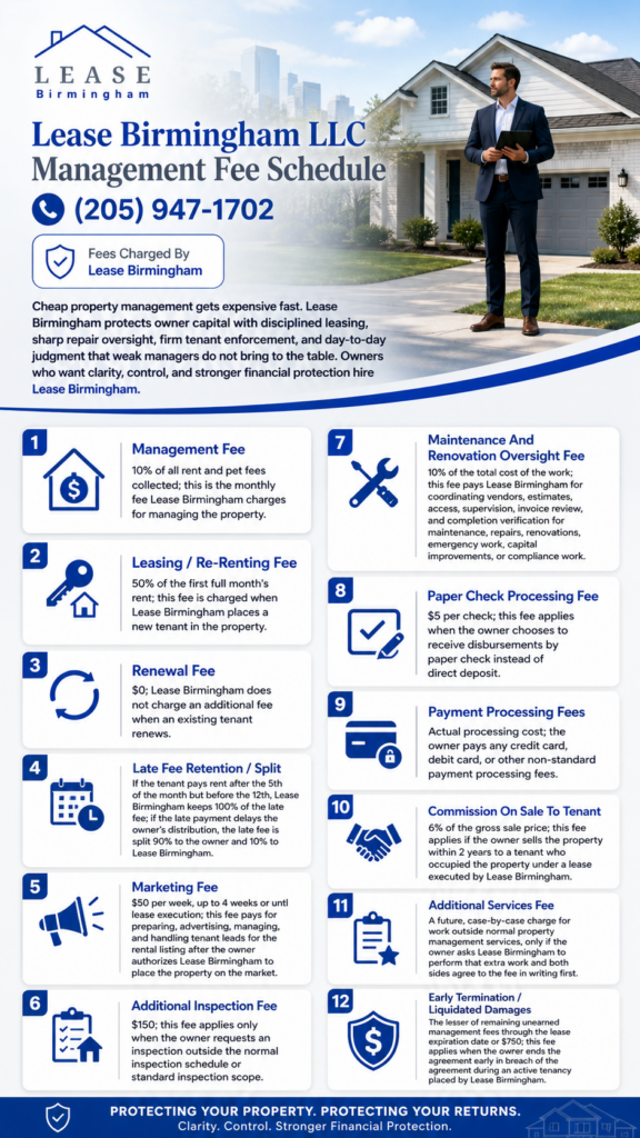 Lease Birmingham Property Management Fee Schedule