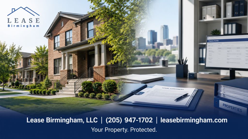 Lease Birmingham LLC property management office and Birmingham rental home — contact us to protect your rental property investment.
